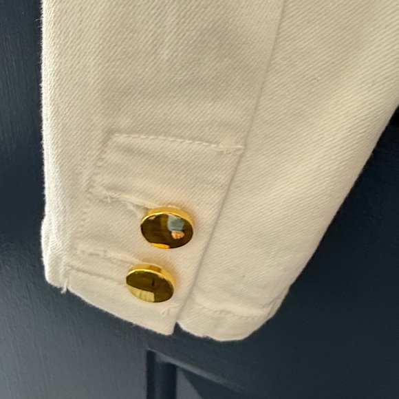 INC International Concepts White Denim Single Button Blazer - Size Medium - Picture 10 of 11